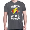 thumbnail image 1 of Shop4Ever Men's Autism Is My Super Power Autism Awareness Graphic T-shirt Large Dark Heather, 1 of 5