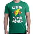 thumbnail image 1 of Shop4Ever Men's Autism Is My Super Power Autism Awareness Graphic T-shirt Large Kelly, 1 of 5