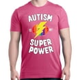 thumbnail image 1 of Shop4Ever Men's Autism Is My Super Power Autism Awareness Graphic T-shirt Small Azalea Pink, 1 of 5