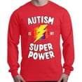 thumbnail image 1 of Shop4Ever Men's Autism Is My Super Power Autism Awareness Long Sleeve Shirt XXX-Large Red, 1 of 5