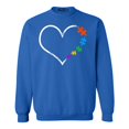 thumbnail image 1 of Shop4Ever Men's Autism Love Heart Puzzle Pieces Crewneck Sweatshirt XX-Large Royal Blue, 1 of 5