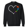 thumbnail image 1 of Shop4Ever Men's Autism Love Heart Puzzle Pieces Crewneck Sweatshirt XXXXX-Large Black, 1 of 5