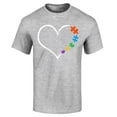 thumbnail image 1 of Shop4Ever Men's Autism Love Heart Puzzle Pieces Graphic T-shirt XXXX-Large Sports Grey, 1 of 5