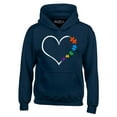 thumbnail image 1 of Shop4Ever Men's Autism Love Heart Puzzle Pieces Hooded Sweatshirt Hoodie Large Navy, 1 of 5
