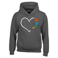 thumbnail image 1 of Shop4Ever Men's Autism Love Heart Puzzle Pieces Hooded Sweatshirt Hoodie Small Charcoal, 1 of 5