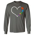 thumbnail image 1 of Shop4Ever Men's Autism Love Heart Puzzle Pieces Long Sleeve Shirt Medium Charcoal, 1 of 5