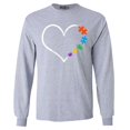 thumbnail image 1 of Shop4Ever Men's Autism Love Heart Puzzle Pieces Long Sleeve Shirt Small Sports Grey, 1 of 5