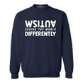 thumbnail image 1 of Shop4Ever Men's Autism Seeing the World Differently Crewneck Sweatshirt XXX-Large Navy, 1 of 5
