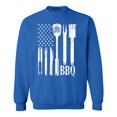 thumbnail image 1 of Shop4Ever Men's BBQ American Flag USA Grill Cook Crewneck Sweatshirt XX-Large Royal Blue, 1 of 5