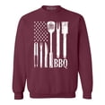 thumbnail image 1 of Shop4Ever Men's BBQ American Flag USA Grill Cook Crewneck Sweatshirt XXX-Large Maroon, 1 of 5