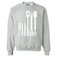 thumbnail image 1 of Shop4Ever Men's BBQ American Flag USA Grill Cook Crewneck Sweatshirt XXX-Large Sports Grey, 1 of 5