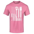 thumbnail image 1 of Shop4Ever Men's BBQ American Flag USA Grill Cook Graphic T-shirt X-Large Azalea Pink, 1 of 5