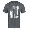 thumbnail image 1 of Shop4Ever Men's BBQ American Flag USA Grill Cook Graphic T-shirt XX-Large Charcoal, 1 of 5
