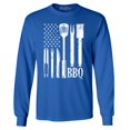 thumbnail image 1 of Shop4Ever Men's BBQ American Flag USA Grill Cook Long Sleeve Shirt XX-Large Royal Blue, 1 of 5
