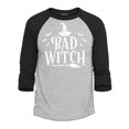 thumbnail image 1 of Shop4Ever Men's Bad Witch Matching Halloween Costumes Raglan Baseball Shirt Small Heather Grey/Black, 1 of 4