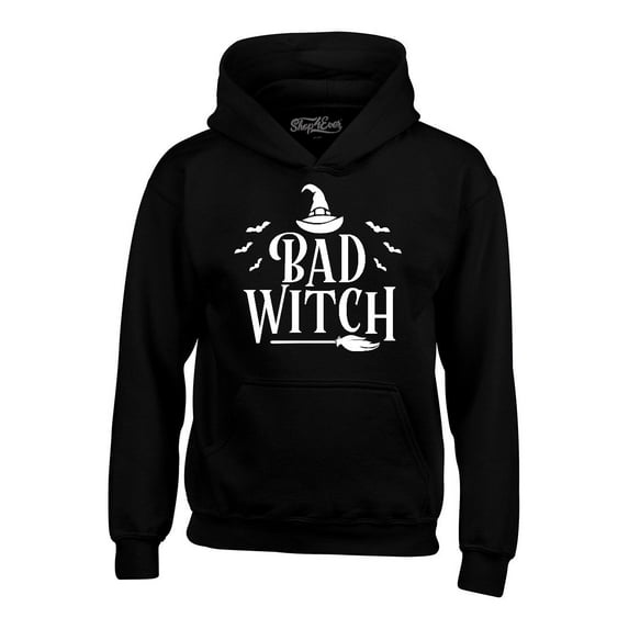 Shop4Ever Men's Bad Witch "WHITE" Halloween Costume Hooded Sweatshirt Hoodie XX-Large Black