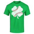 thumbnail image 1 of Shop4Ever Men's Baseball Shamrock Charm St. Patrick's Day Sports Graphic T-shirt Small Irish Green, 1 of 5