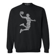 thumbnail image 1 of Shop4Ever Men's Basketball Player Dunk Silhouette Word Cloud Crewneck Sweatshirt XXX-Large Black, 1 of 5