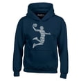 thumbnail image 1 of Shop4Ever Men's Basketball Player Dunk Silhouette Word Cloud Hooded Sweatshirt Hoodie Small Navy, 1 of 5