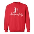 thumbnail image 1 of Shop4Ever Men's Basketball Player Slam Dunk Heartline Heartbeat Crewneck Sweatshirt Large Red, 1 of 5