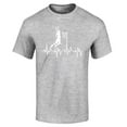 thumbnail image 1 of Shop4Ever Men's Basketball Player Slam Dunk Heartline Heartbeat Graphic T-shirt Large Sports Grey, 1 of 5
