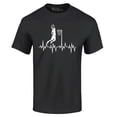 thumbnail image 1 of Shop4Ever Men's Basketball Player Slam Dunk Heartline Heartbeat Graphic T-shirt Small Black, 1 of 5