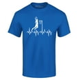 thumbnail image 1 of Shop4Ever Men's Basketball Player Slam Dunk Heartline Heartbeat Graphic T-shirt XXX-Large Royal Blue, 1 of 5
