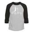 thumbnail image 1 of Shop4Ever Men's Basketball Player Slam Dunk Heartline Heartbeat Raglan Baseball Shirt Medium Heather Grey/Black, 1 of 4