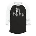 thumbnail image 1 of Shop4Ever Men's Basketball Player Slam Dunk Heartline Heartbeat Raglan Baseball Shirt XXX-Large Black/White, 1 of 4