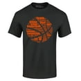 thumbnail image 1 of Shop4Ever Men's Basketball Word Cloud Orange Ball Silhouette Graphic T-shirt Large Black, 1 of 5