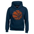 thumbnail image 1 of Shop4Ever Men's Basketball Word Cloud Orange Ball Silhouette Hooded Sweatshirt Hoodie XXX-Large Navy, 1 of 5