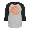 thumbnail image 1 of Shop4Ever Men's Basketball Word Cloud Orange Ball Silhouette Raglan Baseball Shirt X-Large Heather Grey/Black, 1 of 4