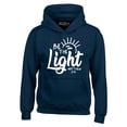 thumbnail image 1 of Shop4Ever Men's Be The Light Matthew 5:14 Hooded Sweatshirt Hoodie Medium Navy, 1 of 5