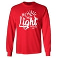 thumbnail image 1 of Shop4Ever Men's Be The Light Matthew 5:14 Long Sleeve Shirt X-Large Red, 1 of 5