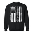 thumbnail image 1 of Shop4Ever Men's Best Bonus Dad Ever American Flag Patriotic Crewneck Sweatshirt Small Black, 1 of 5