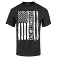 thumbnail image 1 of Shop4Ever Men's Best Bonus Dad Ever American Flag Patriotic Graphic T-shirt XXX-Large Black, 1 of 5