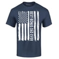 thumbnail image 1 of Shop4Ever Men's Best Bonus Dad Ever American Flag Patriotic Graphic T-shirt XXXX-Large Navy, 1 of 5
