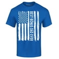 thumbnail image 1 of Shop4Ever Men's Best Bonus Dad Ever American Flag Patriotic Graphic T-shirt XXXXX-Large Royal Blue, 1 of 5