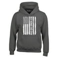 thumbnail image 1 of Shop4Ever Men's Best Bonus Dad Ever American Flag Patriotic Hooded Sweatshirt Hoodie Large Charcoal, 1 of 5