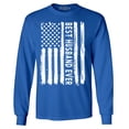 thumbnail image 1 of Shop4Ever Men's Best Husband Ever American Flag Patriotic Long Sleeve Shirt Small Royal Blue, 1 of 5
