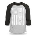 thumbnail image 1 of Shop4Ever Men's Best Husband Ever American Flag Patriotic Raglan Baseball Shirt X-Large Heather Grey/Black, 1 of 5