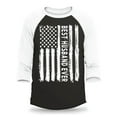 thumbnail image 1 of Shop4Ever Men's Best Husband Ever American Flag Patriotic Raglan Baseball Shirt X-Small Black/White, 1 of 5