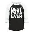 thumbnail image 1 of Shop4Ever Men's Best Papa Ever Gift for Dad Raglan Baseball Shirt Medium Black/White, 1 of 4