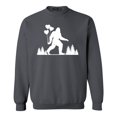 thumbnail image 1 of Shop4Ever Men's Big Foot with Heart Balloons Crewneck Sweatshirt Large Charcoal, 1 of 5