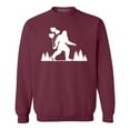 thumbnail image 1 of Shop4Ever Men's Big Foot with Heart Balloons Crewneck Sweatshirt Medium Maroon, 1 of 5