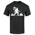 thumbnail image 1 of Shop4Ever Men's Big Foot with Heart Balloons Graphic T-shirt Small Black, 1 of 5