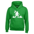thumbnail image 1 of Shop4Ever Men's Big Foot with Heart Balloons Hooded Sweatshirt Hoodie Large Irish Green, 1 of 5