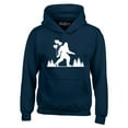thumbnail image 1 of Shop4Ever Men's Big Foot with Heart Balloons Hooded Sweatshirt Hoodie Medium Navy, 1 of 5