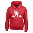 thumbnail image 1 of Shop4Ever Men's Big Foot with Heart Balloons Hooded Sweatshirt Hoodie Medium Red, 1 of 5