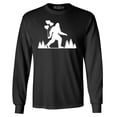 thumbnail image 1 of Shop4Ever Men's Big Foot with Heart Balloons Long Sleeve Shirt X-Large Black, 1 of 5